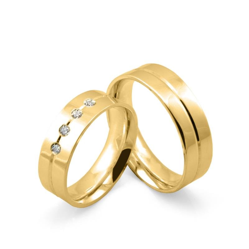 ALIANÇA DE OURO 18KL PESO 7,6 GRAMAS E LARGURA DE 6,0MM ANATÔMICA C/04 PEDRAS ZIRCÔNIA