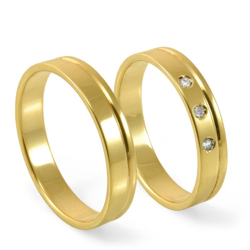 ALIANÇA DE OURO 18KL PESO 4,0 GRAMAS E LARGURA DE 4,0MM INTERNO RETO C/01 FRISO