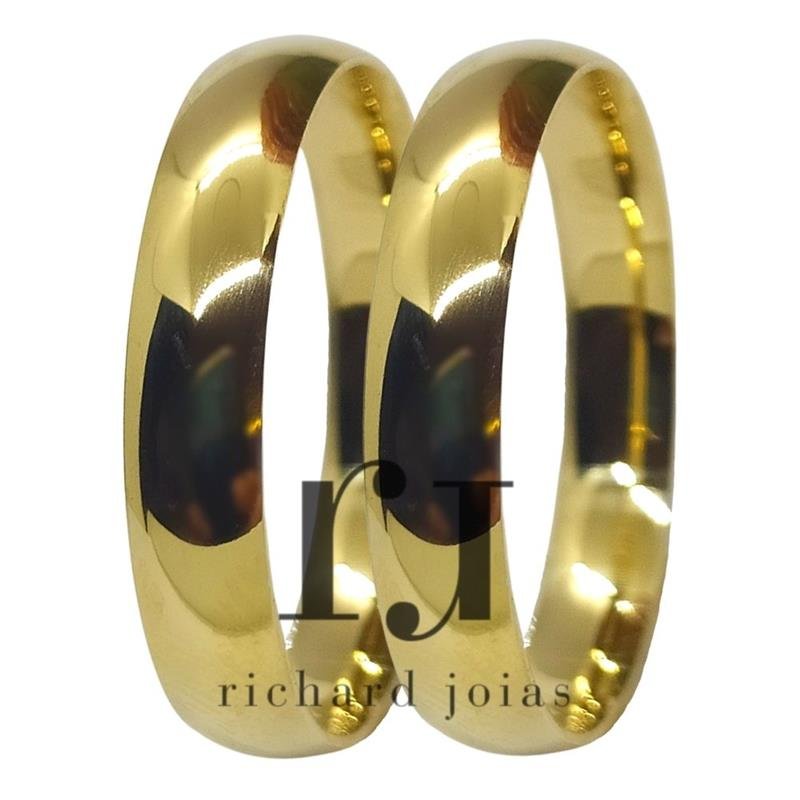 ALIANÇA DE OURO 18KL PESO 4,0 GRAMAS E LARGURA DE 4,2MM ANATÔMICA ABAULADA