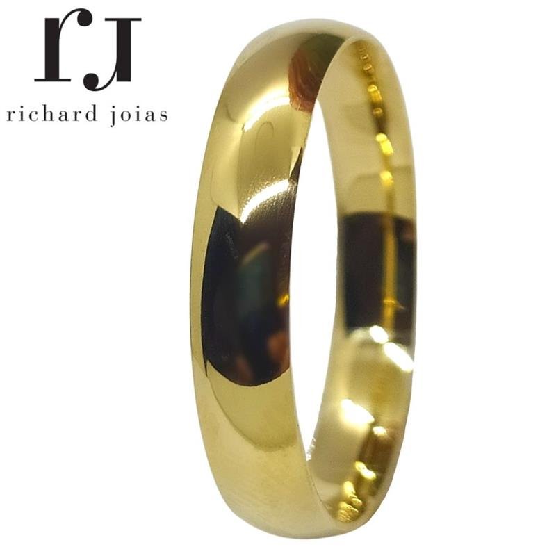 ALIANÇA DE OURO 18KL PESO 4,0 GRAMAS E LARGURA DE 4,2MM ANATÔMICA ABAULADA