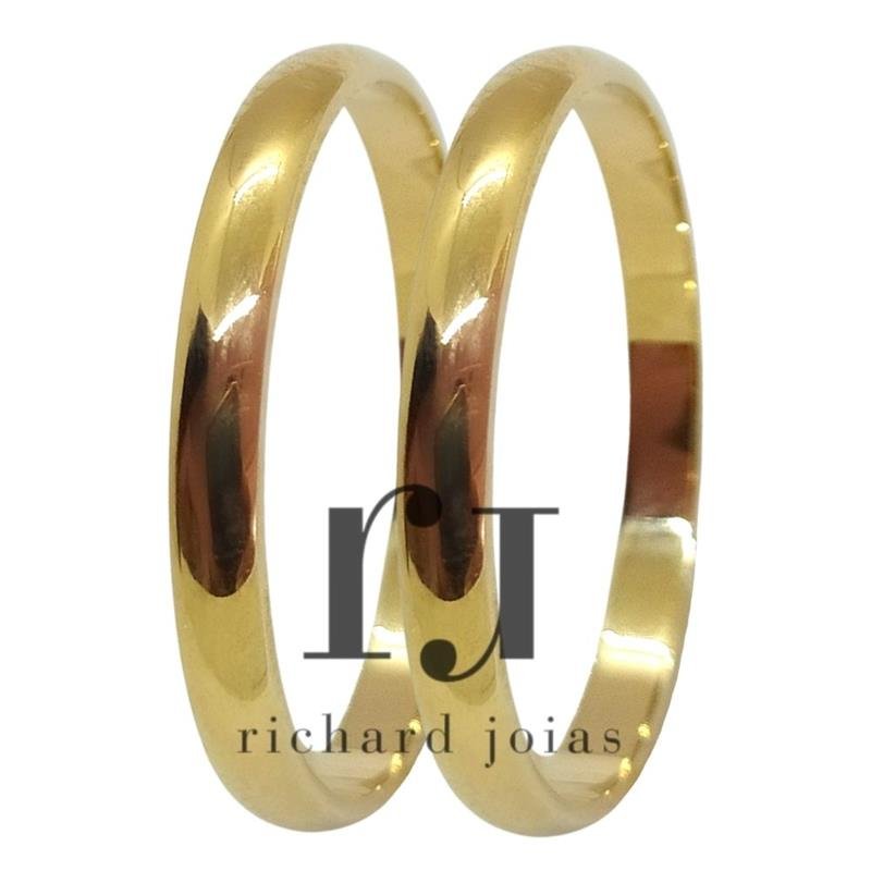 ALIANÇA DE OURO 18KL PESO 1,7 GRAMAS E LARGURA DE 2,5MM ABAULADA