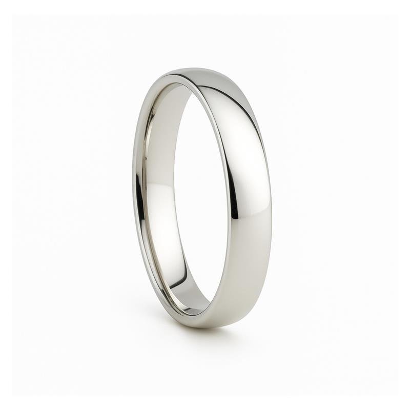 ALIANÇA DE PRATA 4,0MM ANATÔMICA ABAULADA