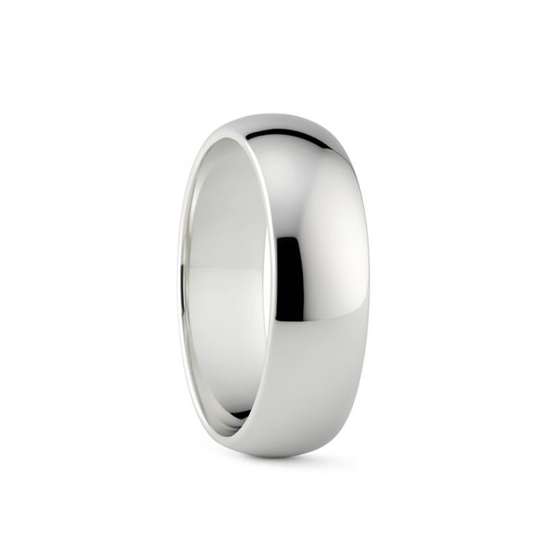 ALIANÇA DE PRATA 8,0MM ANATÔMICA ABAULADA