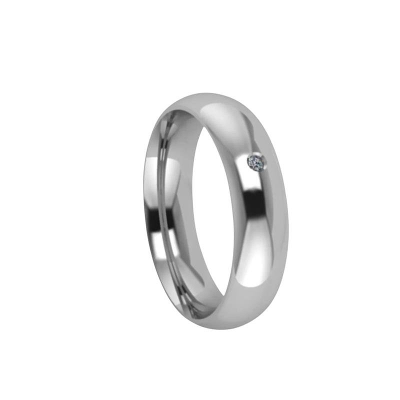 ALIANÇA DE PRATA 5,0MM ANATÔMICA ABAULADA