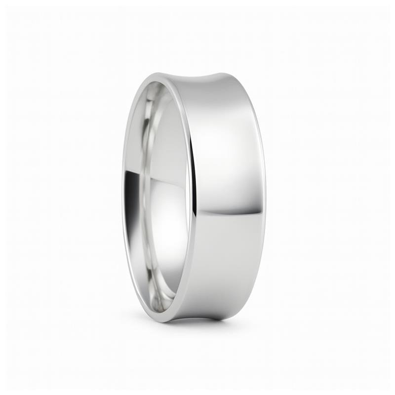 ALIANÇA DE PRATA 6,0MM ANATÔMICA CÔNCAVA