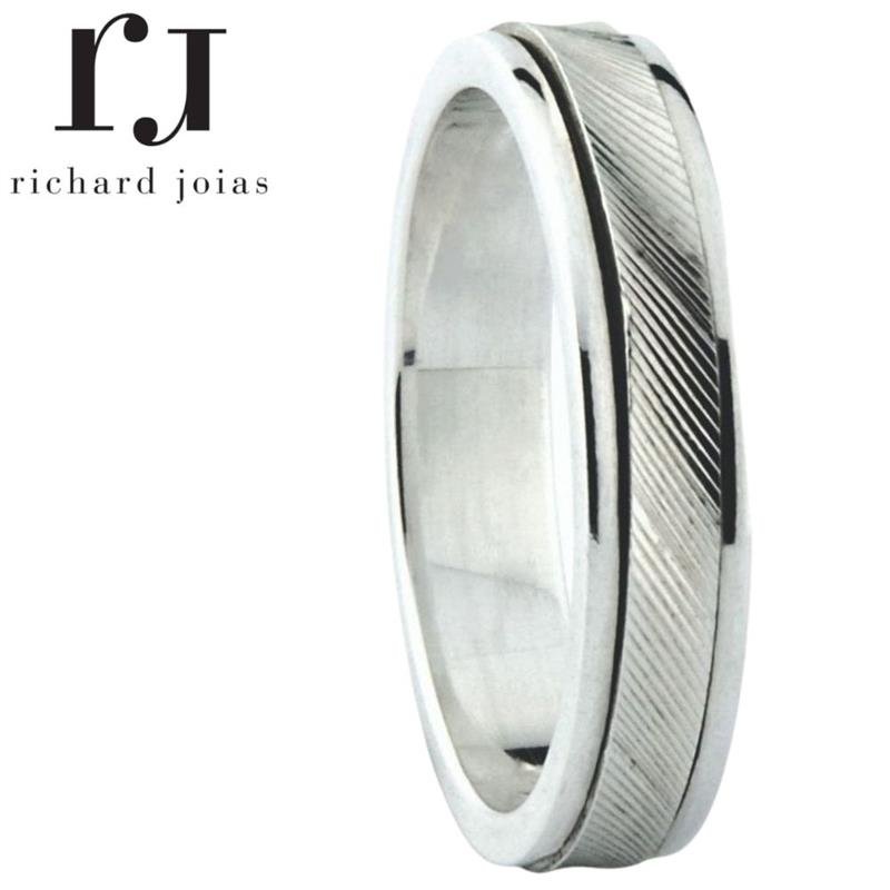 ALIANÇA DE PRATA 5,5MM SATURNO TRABALHADA