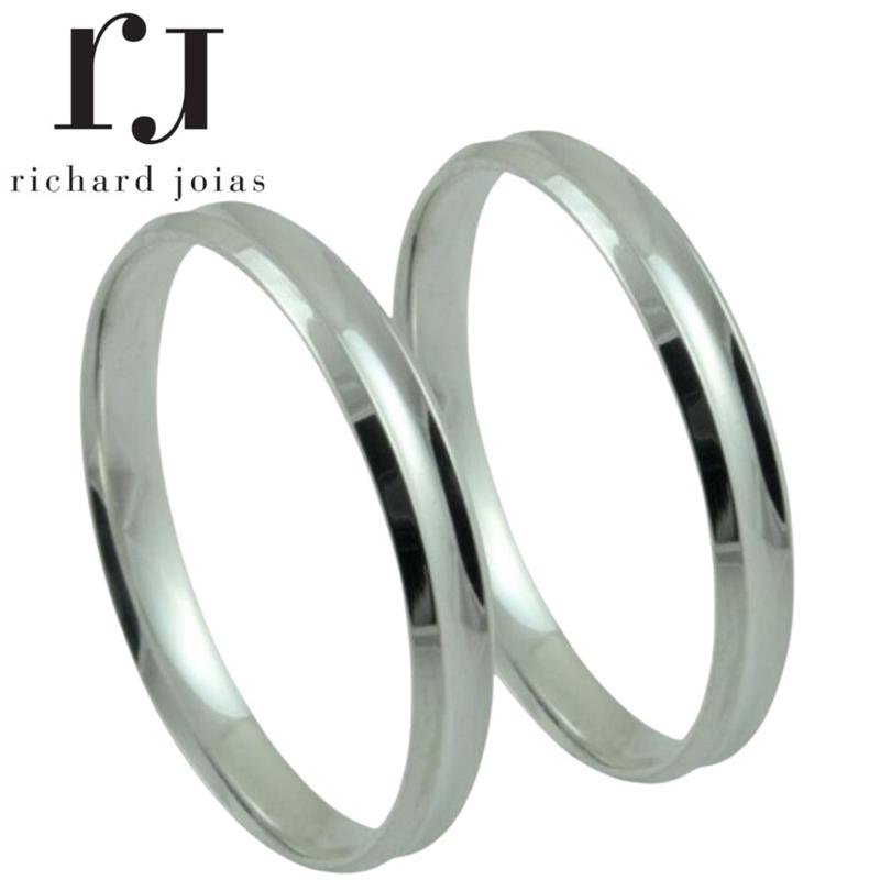 ALIANÇA DE PRATA 3,0MM ANATÔMICA CONCAVA