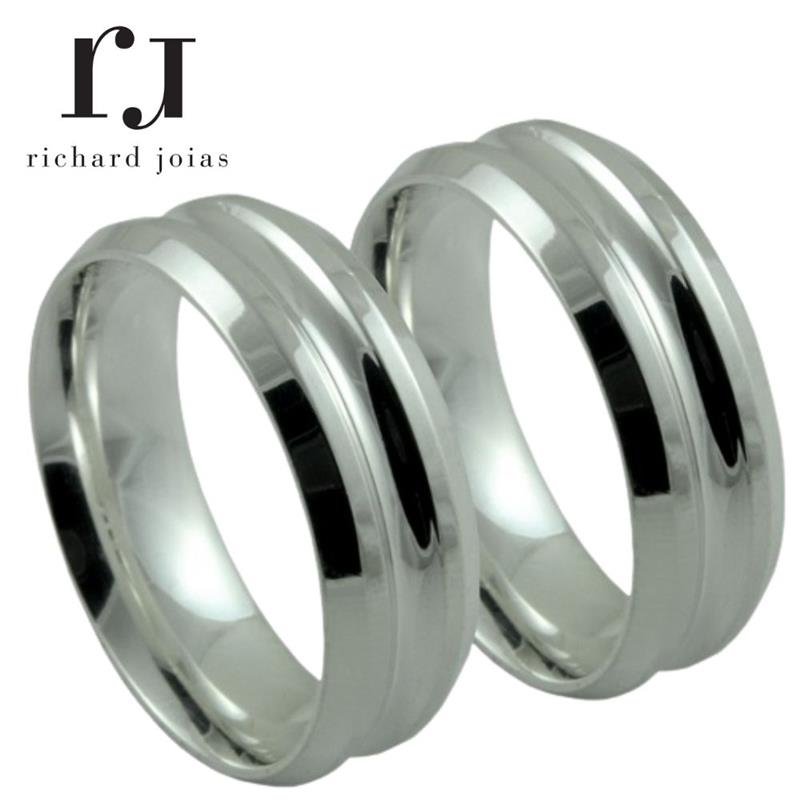 ALIANÇA DE PRATA 7,0MM ANATÔMICA CONCAVA