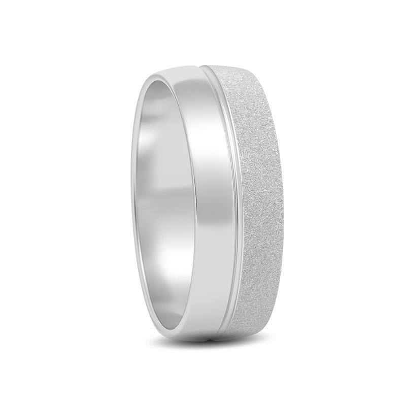 ALIANÇA DE PRATA 6,0MM ANATÔMICA ABAULADA MEIO DIAMANTADA