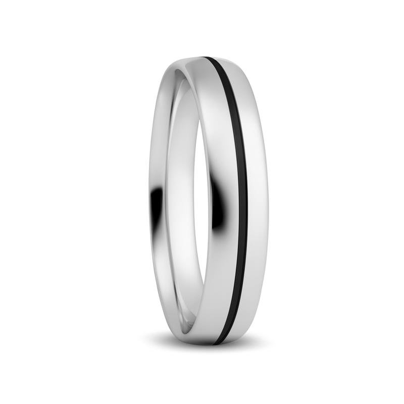 ALIANÇA DE PRATA 4,5MM ANATÔMICA ABAULADA C/01 FRISO ENVELHECIDO