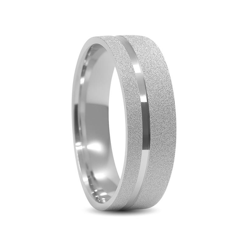 ALIANÇA DE PRATA 6,0MM ANATÔMICA QUADRADA DIAMANTADA C/01 FRISO DE 1MM