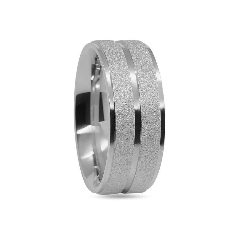 ALIANÇA DE PRATA 7,0MM ANTÔMICA DIAMANTADA C/FRISO