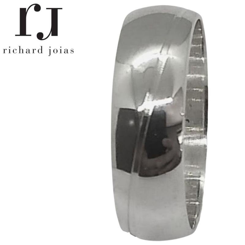 ALIANÇA DE PRATA 6,0MM ABAULADA C/ INTERNO RETO