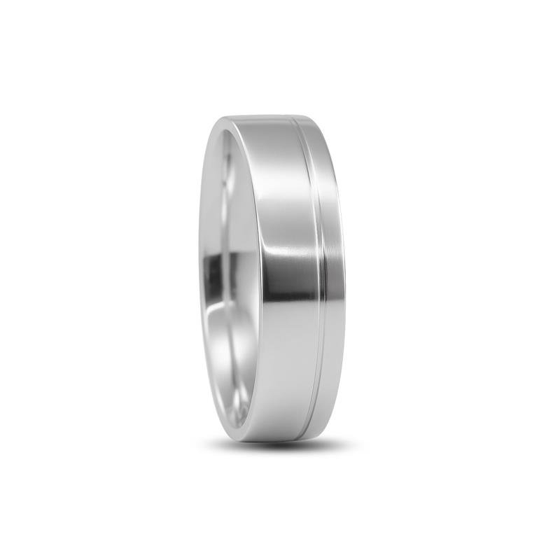 ALIANÇA DE PRATA 6,0MM ANATÔMICA QUADRADA C/01 FRISO LATERAL 0,50