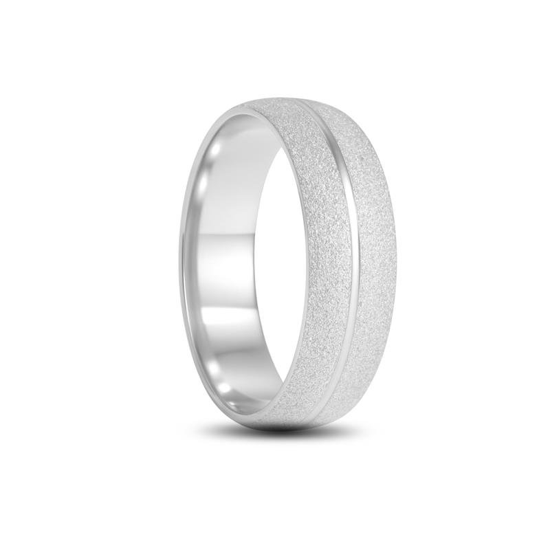 ALIANÇA DE PRATA 6,0MM ANATÔMICA ABAULADA DIAMATADA C/01 FRISO 0,50