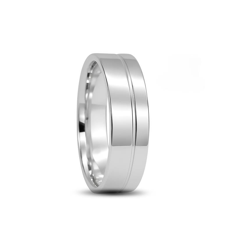 ALIANÇA DE PRATA 8,0MM QUADRADA C/ INTERNO RETO E 01 FRISO DE 1MM LATERAL