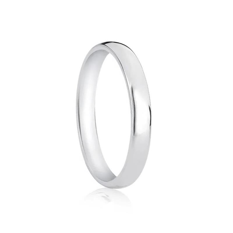 ALIANÇA DE PRATA 4,3MM ANATÔMICA ABAULADA