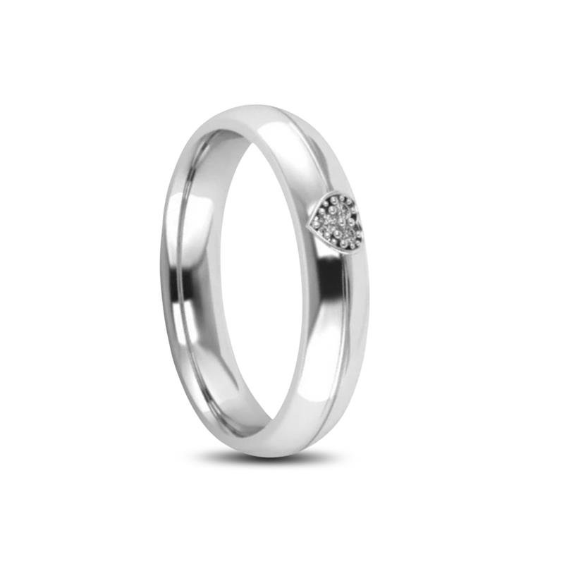 ALIANÇA DE PRATA 4,3MM ABAULADA C/03 PEDRAS