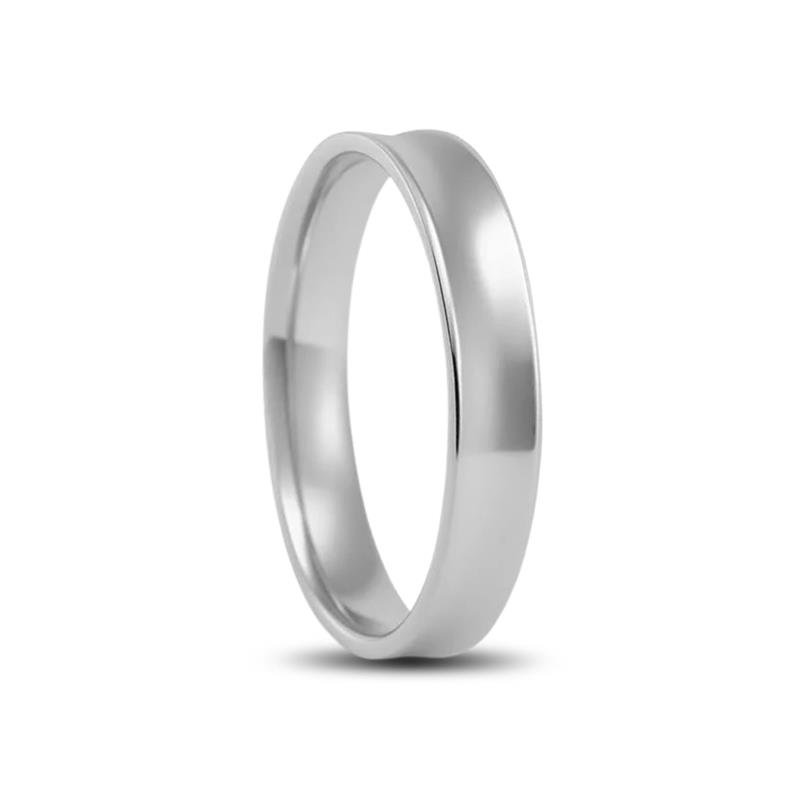 ALIANÇA DE PRATA 4,3MM ANATÔMICA CONCAVA