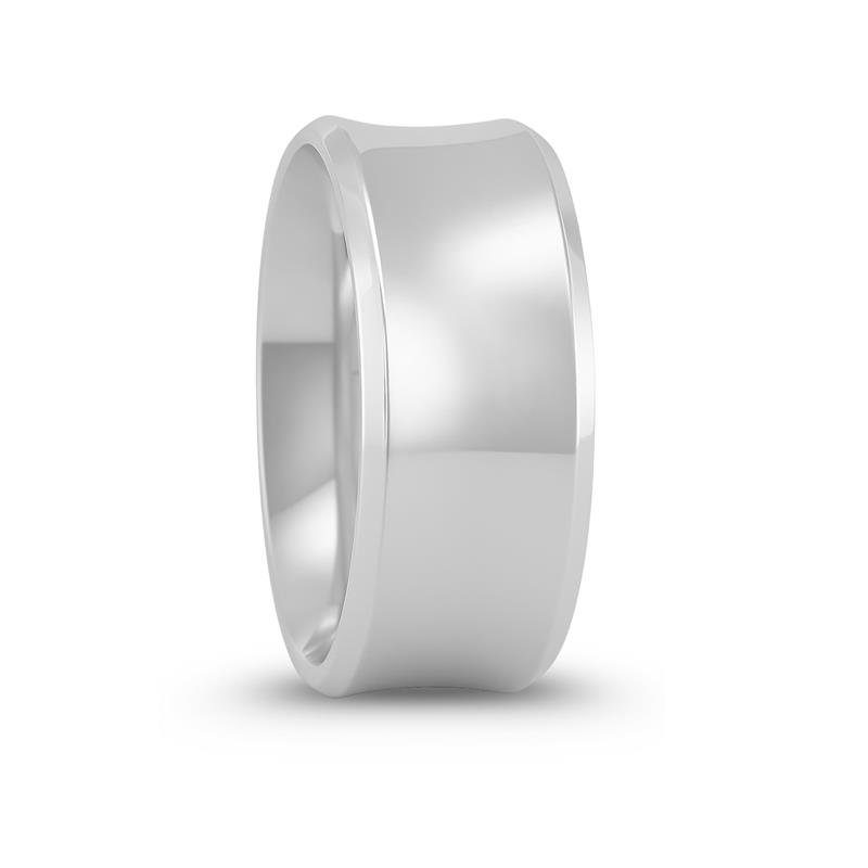 ALIANÇA DE PRATA 8,0MM ANATÔMICA CONCAVA CHANFRADA