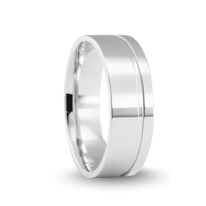 ALIANÇA DE PRATA 8,0M ANATÔMICA QUADRADA C/01 FRISO DE 1MM