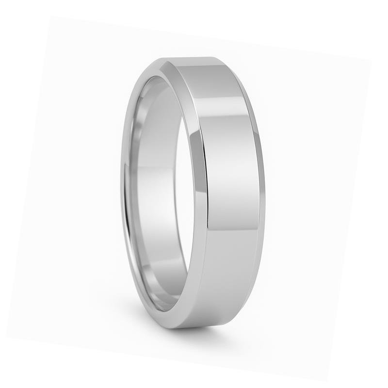 ALIANÇA DE PRATA 6,0MM INTERNO RETO CHANFRADA