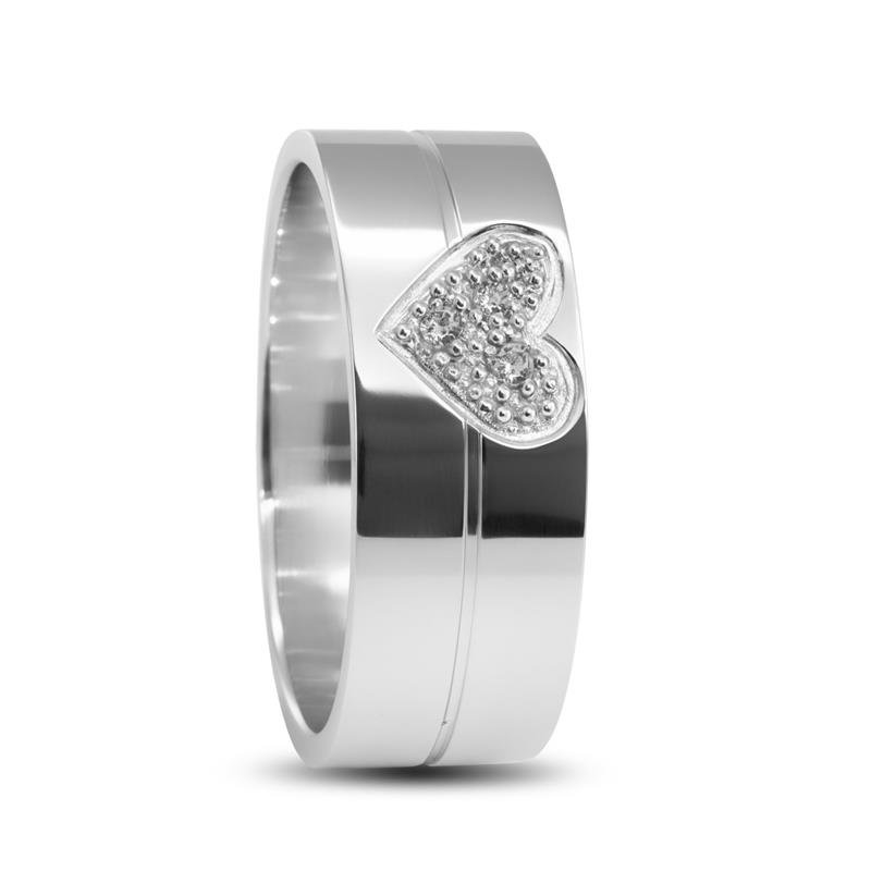 ALIANÇA DE PRATA 8,0MM INTERNO RETO QUADRADA C/03 PEDRAS E 01 FRISO 0,50 CENTRAL