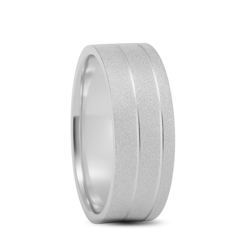 ALIANÇA DE PRATA 7,0MM ANATÔMICA QUADRADA DIAMANTADA C/02 FRISOS 0,50