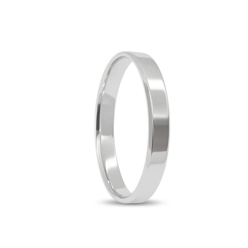 ALIANÇA DE PRATA 3,0MM ANATÔMICA LEVEMENTE CHANFRADA