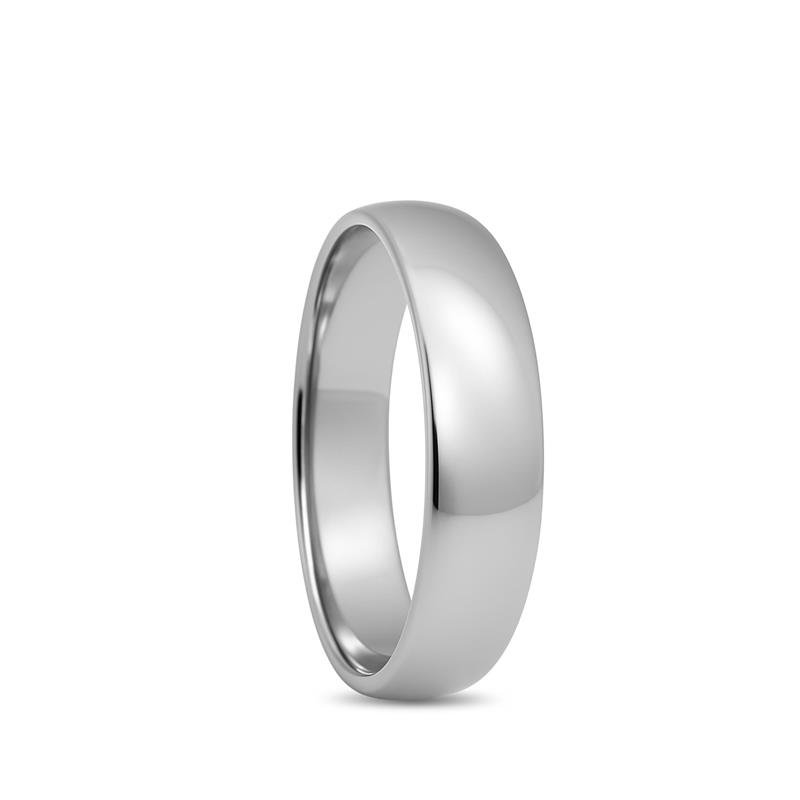 ALIANÇA DE PRATA 5,0MM SEMI-ANATÔMICA ABAULADA