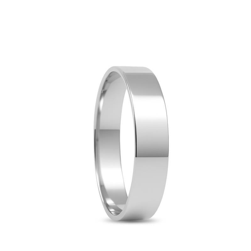 ALIANÇA DE PRATA 5,0MM SEMI-ANATÔMICA QUADRADA