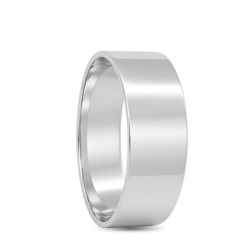 ALIANÇA DE PRATA 7,0MM SEMI-ANATÔMICA QUADRADA