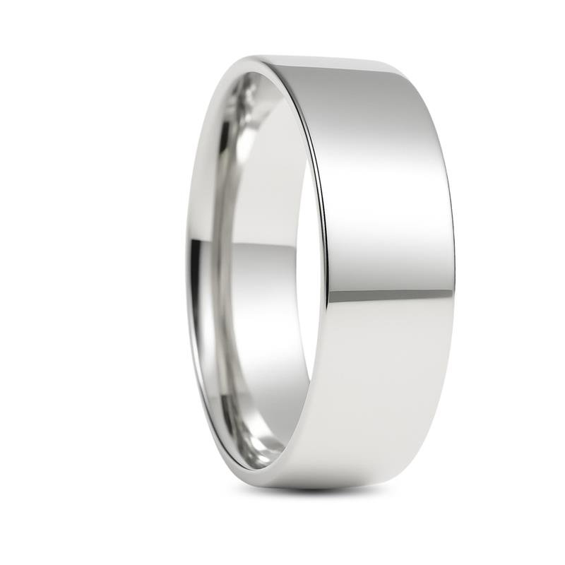 ALIANÇA DE PRATA 8,0MM SEMI-ANATÔMICA QUADRADA