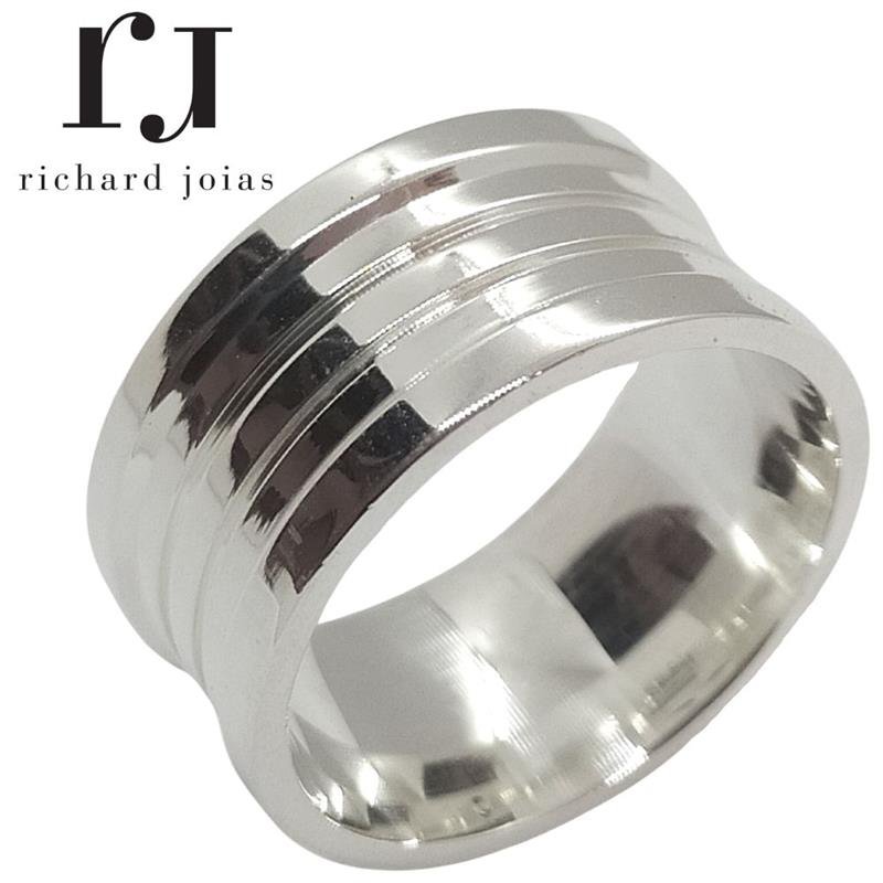 ALIANÇA DE PRATA 10MM ANATÔMICA QUADRADA C/02 FRISOS 0,50