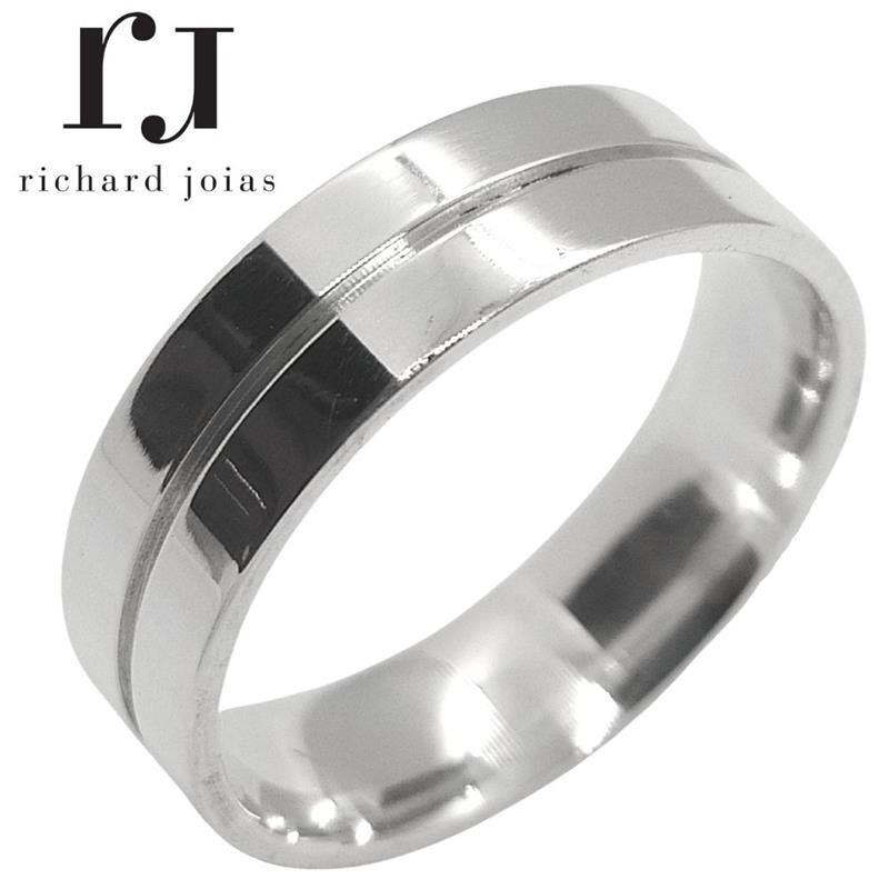 ALIANÇA DE PRATA 6,0MM ANTÔMICA QUADRADA C/01 FRISO 0,50