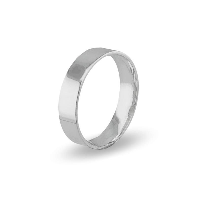 ALIANÇA DE PRATA 5,0MM SEMI-ANATÔMICA QUADRADA