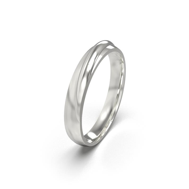 ALIANÇA DE PRATA 3,0MM ABAULADA TRABALHADA INTERNO ANATÔMICO
