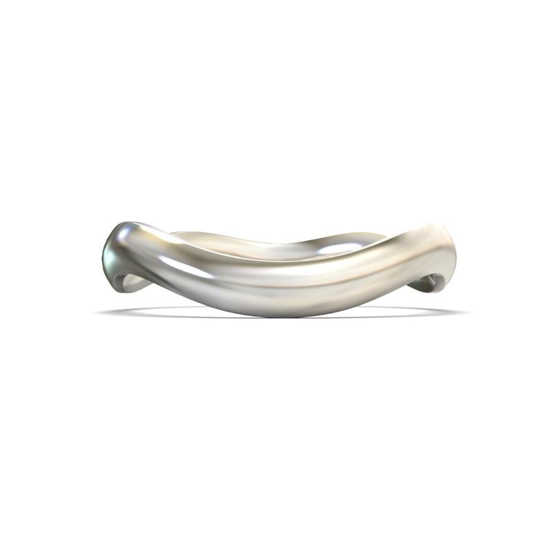 ALIANÇA DE PRATA 3,0MM ANATÔMICA ONDULADA