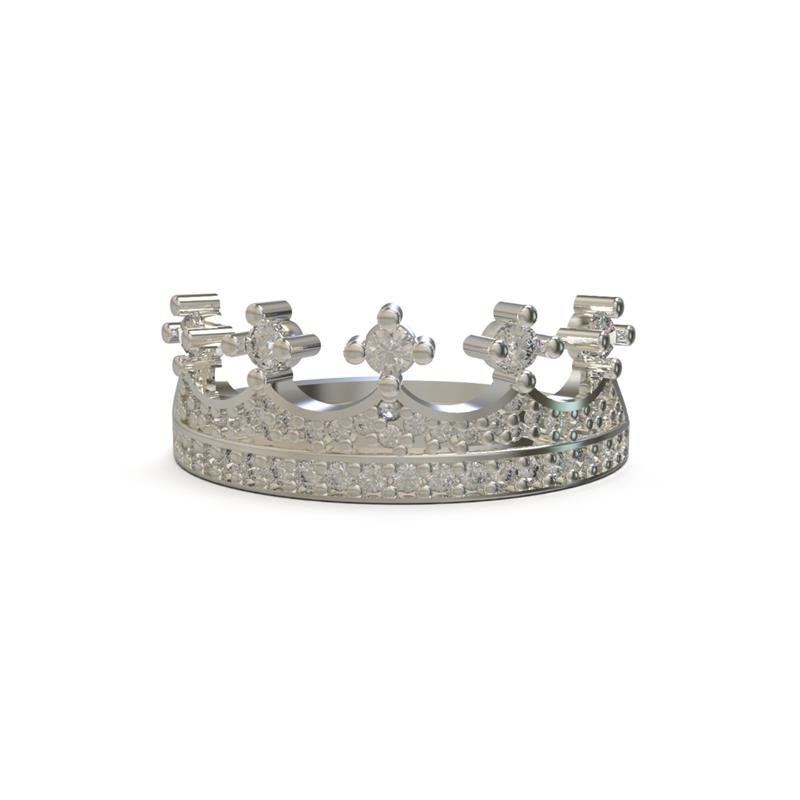 ALIANÇA DE PRATA 2,0MM COROA CRAVEJADA