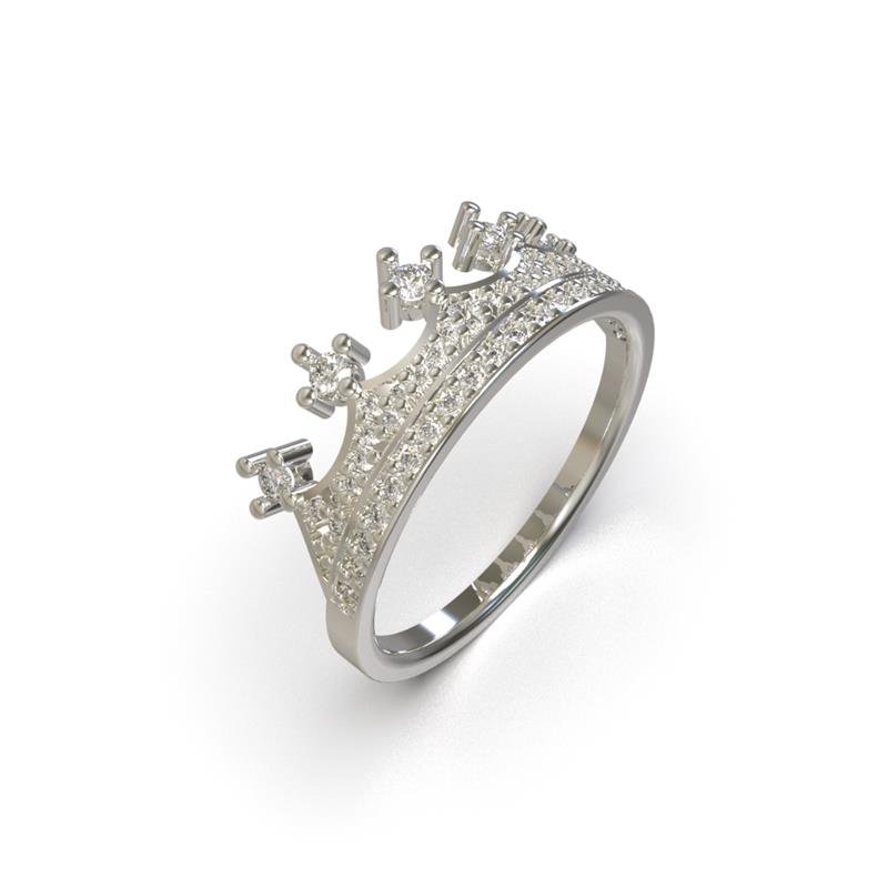 ALIANÇA DE PRATA 2,0MM COROA CRAVEJADA