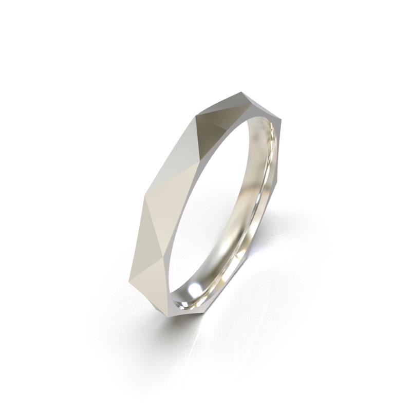 ALIANÇA DE PRATA 3,0MM ABAULADA SEMI ANATÔMICA TRIANGULAR