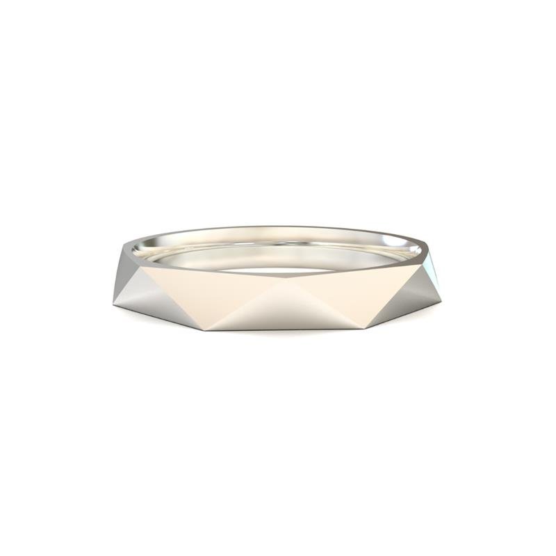 ALIANÇA DE PRATA 3,0MM ABAULADA SEMI ANATÔMICA METADE TRIANGULAR