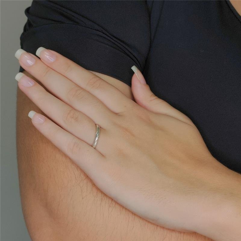 ALIANÇA DE PRATA 3,5MM ABAULADA ENTRELAÇADAS