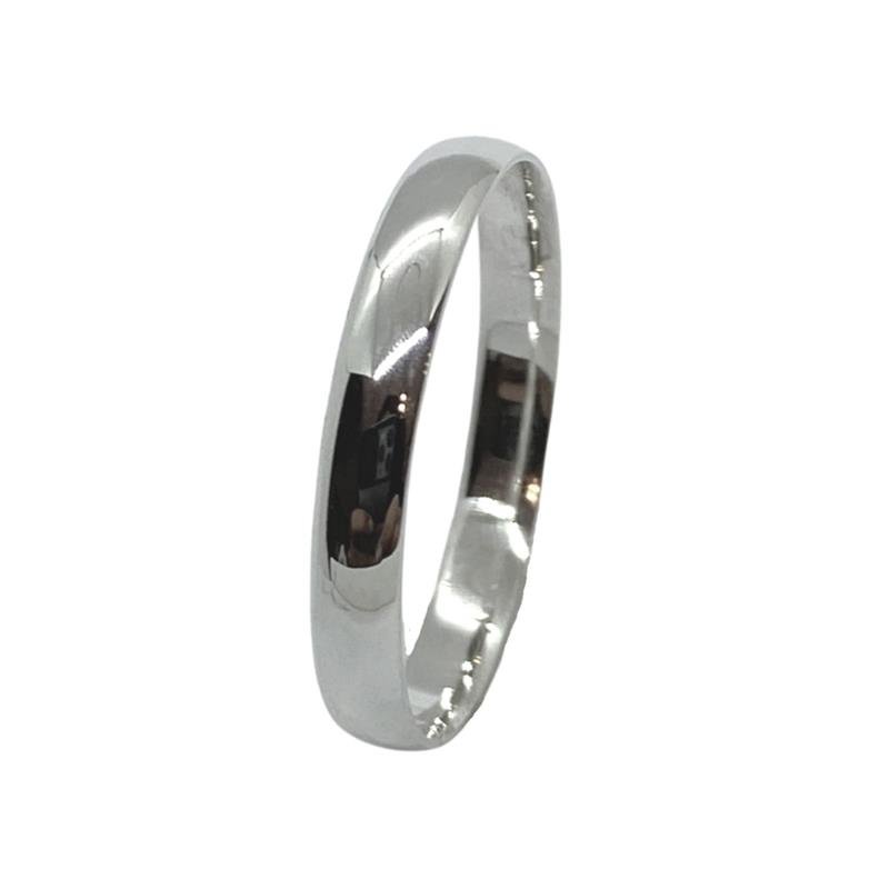 ALIANÇA DE PRATA 3,5 MM SEMI-ANATÔMICA ABAULADA