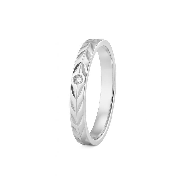 ALIANÇA DE PRATA TRABALHADA 3,0MM C/ PEDRA