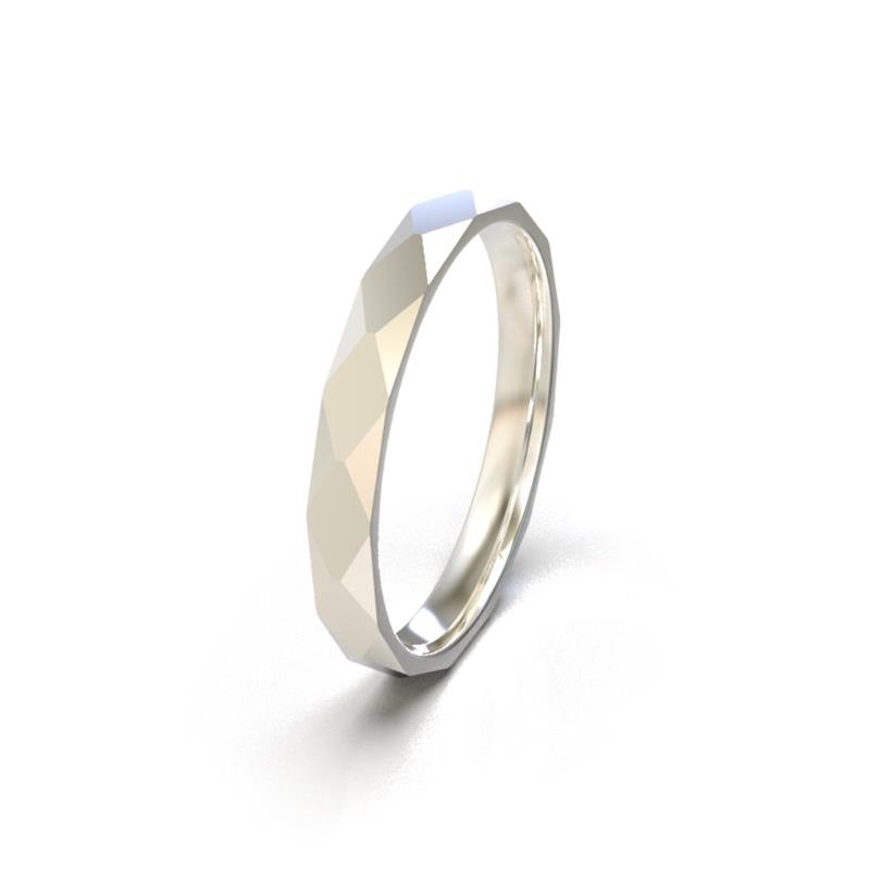 ALIANÇA DE PRATA 3,0MM ABAULADA SEMI ANATÔMICA TRIANGULAR