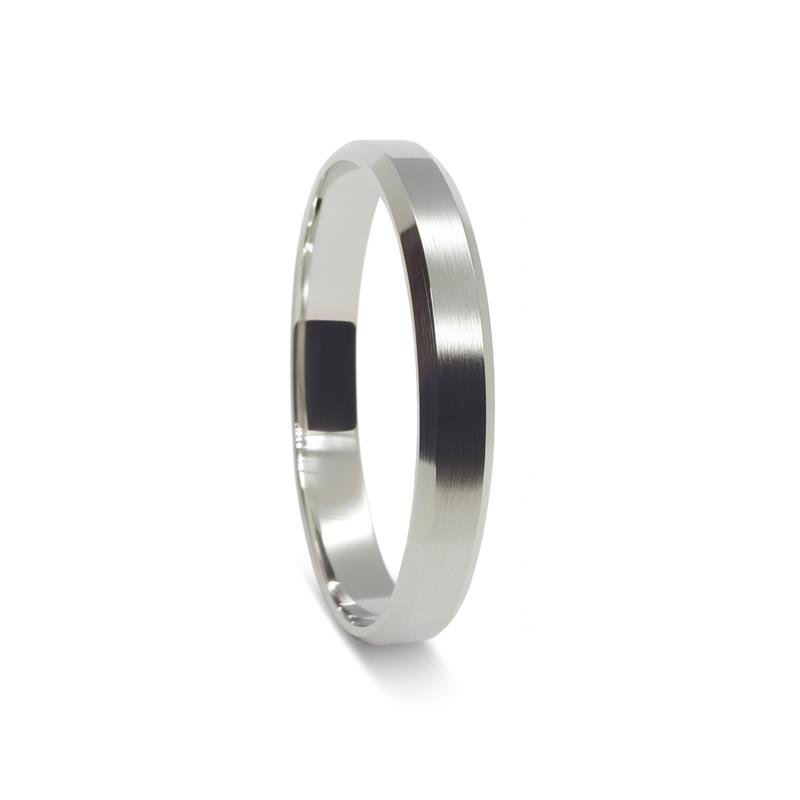 ALIANÇA DE PRATA CHANFRADA 3,0MM