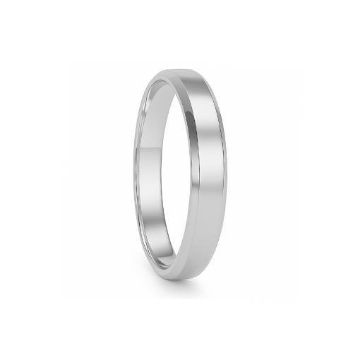 ALIANÇA DE PRATA 3,0MM SEMI ANATÔMICA CHANFRADA