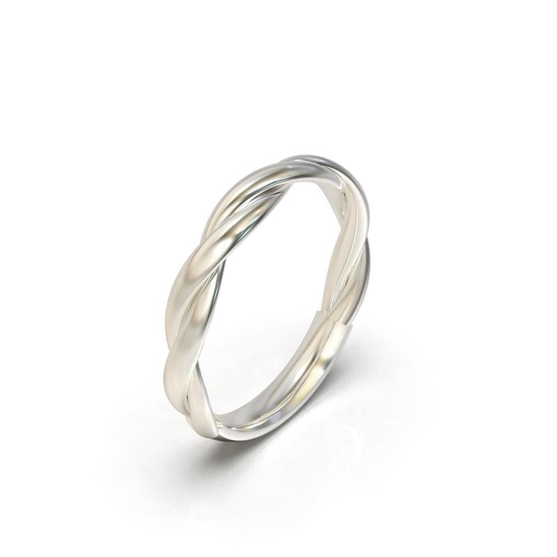 ALIANÇA DE PRATA 3,0MM TORCIDA LISA
