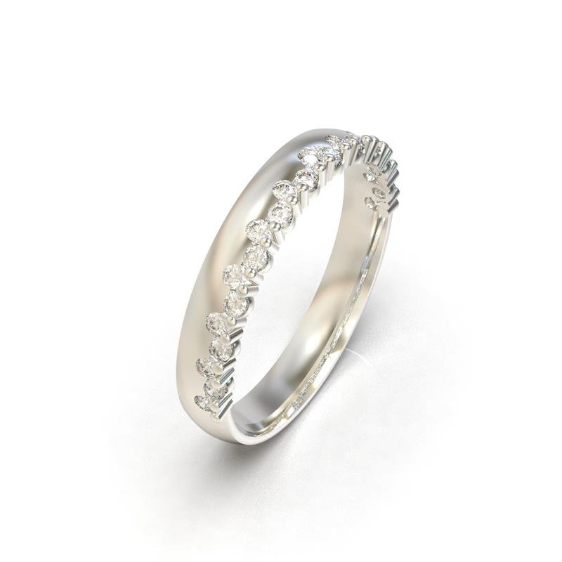 ALIANÇA DE PRATA 925 A 950 3,2MM C/21 PEDRAS LATERAL